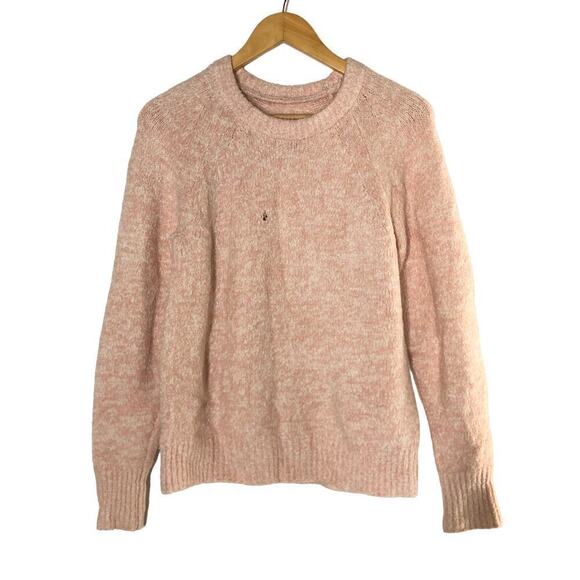La Vie Rebecca Taylor Sweater Cotton Blend Marbled Boucle Knit Pullover Pink M - Picture 4 of 9